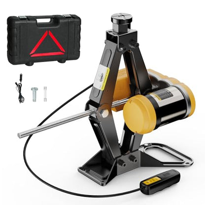 Dual Power Electric Car Jack Compatible with Dewalt 20V MAX Battery | w/ 4.0Ah Battery & 12V DC Backup, 1 Ton, 5.5-15.7in Lifting Range, Heavy Duty Steel Cordless Jack for Emergency Tire Change