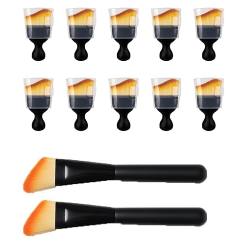 Car Detailing Brush Set, Soft Bristle Interior Cleaning Brushes for Car Dust Removal, Dashboard, Air Vent and Seat Crevice Cleaning (10Pcs With Dust Cover + 2Pcs Long Handle) - color: 10Pcs With Dust Cover + 2Pcs Long Handle