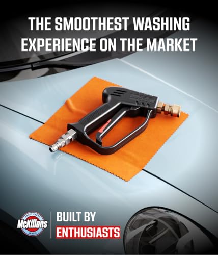 McKillans® Short Pressure Washer Gun with Swivel - High Pressure Water Handle with 3/8" Male Plug and 1/4” Quick Connector Coupler - Power Washer Gun Compatible with Foam Cannon - Car Wash Foam Gun - color: Swivel Gun