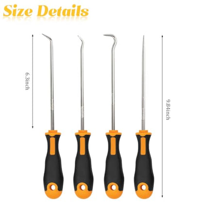 Zpana 4PCS Car Precision Hook and Pick Set, O Ring Vehicle Oil Seal Gasket Pick with Ergonomic Handle, Automotive Mechanic Hooks Puller Remover Tool, Universal for Automobile RV Truck (Style E) - size: StyleE