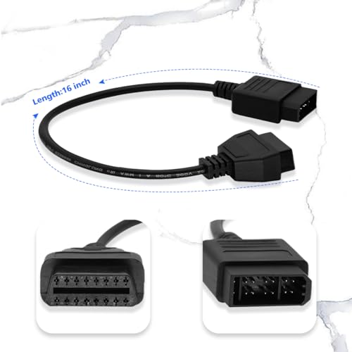 OBD1 to OBD2 Adapter Cable for Nissan Vehicles OBD2 16Pin to OBD1 14Pin OBDII Car Diagnostic Connector Compatible with OBD II Diagnostic Scanner (14Pin for Nissan)