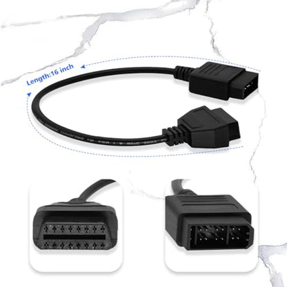 OBD1 to OBD2 Adapter Cable for Nissan Vehicles OBD2 16Pin to OBD1 14Pin OBDII Car Diagnostic Connector Compatible with OBD II Diagnostic Scanner (14Pin for Nissan)