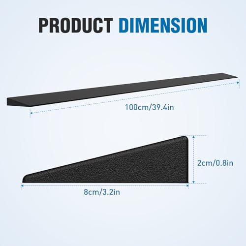 Nilight 0.8" Rise Threshold Ramp for Doorways, 39.4" Wide Low Profile Cuttable Rubber Wheelchair Access Door Ramp for Doorway, Curb, Home Steps, Bathroom - size: 0.8" Rise