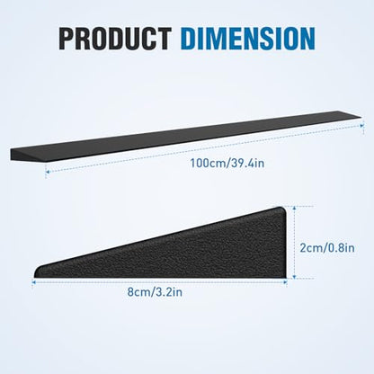 Nilight 0.8" Rise Threshold Ramp for Doorways, 39.4" Wide Low Profile Cuttable Rubber Wheelchair Access Door Ramp for Doorway, Curb, Home Steps, Bathroom - size: 0.8" Rise