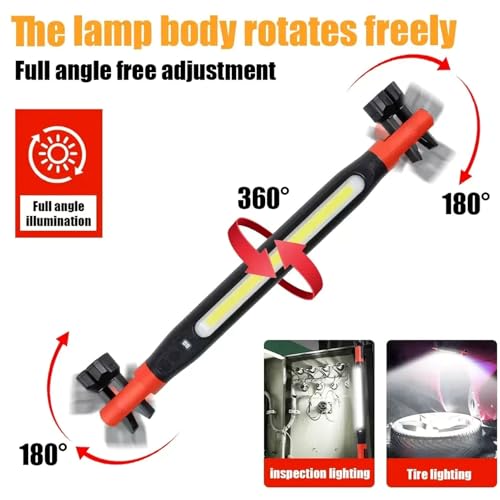 Magnetic Under Hood Light, 1200LM USB Rechargeable Work Light with Flexible Neck for Car Repair Garage
