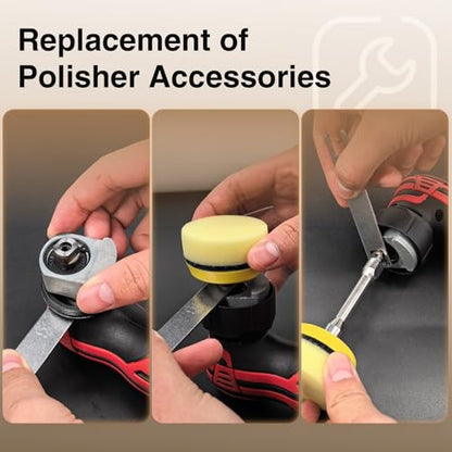 Cordless Mini Polisher,1/1.5/2Inch,DA&RO with 11 Variable Speed 2500-6000 RPM,2 * 2.3Ah Rechargeable Batteries,Red Car Detailing Micro Polisher
