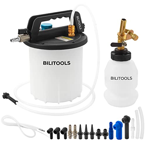 BILITOOLS 3L Vacuum Brake Bleeder Kit One Person, Brake Fluid Bleeding Tool | Universal Pneumatic Brake System Clutch Fluid Extractor Kit Air Compressor with 1L Refilling Bottle, Clean & Efficient