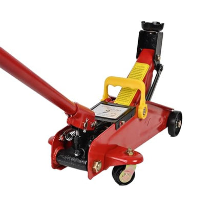 AAIN 2 Ton Hydraulic Floor Jack, Low Profile Trolley Jack, 5.7"–13" Lift | Heavy-Duty Steel Frame| Quick Lift Pump| Smooth Rolling Casters| Garage & Repair Use| Red - color: Red, size: 5.7"-13"