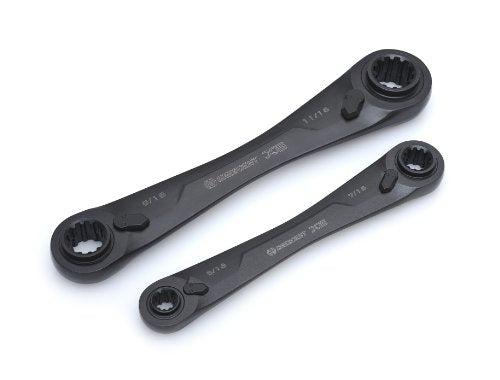 Crescent 2 Piece X6™ 4-in-1 Black Oxide Spline Ratcheting SAE Wrench Set - CX6DBS2 - size: SAE