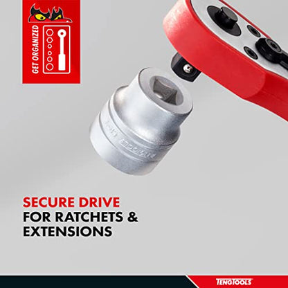 Teng Tools 1/2 Inch 6 Point SAE Shallow 1/4 Inch Drive Chrome Vanadium Socket | Mechanic Tool | Hand Tool - M140116-C - size: 1/2 Inch, style: Shallow SAE
