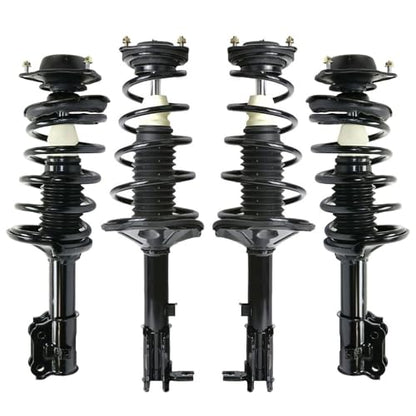 Detroit Axle - Front Rear Struts for Hyundai 2000-2005 Accent, 4 Quick | Install Ready Struts with Coil Spring Assembly 2001 2002 2003 2004 Replacement Suspension Kit - size: 4Q42906/ 4 Struts