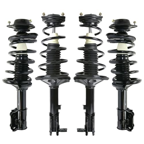 Detroit Axle - Front Rear Struts for Hyundai 2000-2005 Accent, 4 Quick | Install Ready Struts with Coil Spring Assembly 2001 2002 2003 2004 Replacement Suspension Kit - size: 4Q42906/ 4 Struts