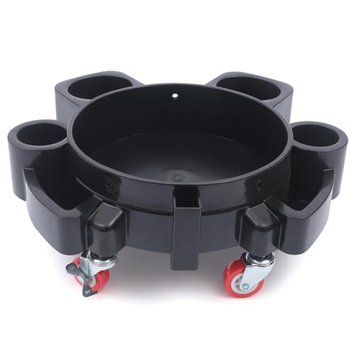 Bucket Dolly 360° Rotation Flexible Bucket Roller with 5 Universal Wheels, for Car Washing Car Beauty, Painting Assistance, Etc