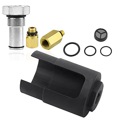 Mekar 6.0 IPR Valve Socket and Oil Rail Adapters Kits and 6.0 High Pressure Oil Pump IPR Valve Air Test Fitting Tool with Seal Kit Compatible with 6.0L Powerstroke Diesel Engine - size: 8PCS Set