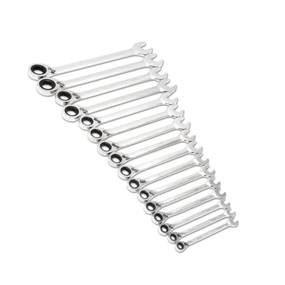 GEAWRENCH 16 Pc. Reversible Ratcheting Combination Wrench Set, Metric - 9602N