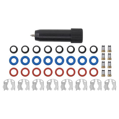 8 Set Fuel Injector Repair Seal Kit w/Micro Filter Removal Tool | for Chevy GMC Cadillac Escalade Silverado Suburban Tahoe Avalanche Trailblazer Express Sierra Envoy Yukon 1999-2007 V8