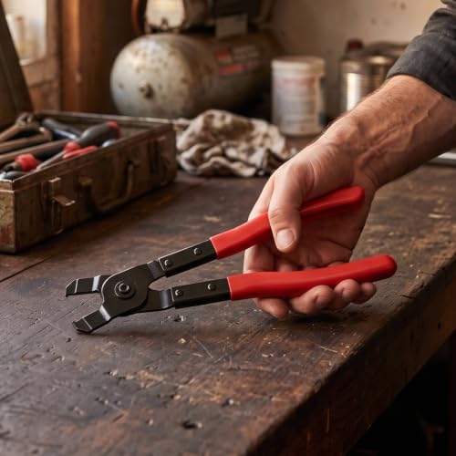 CV Boot Clamp Plier, Ear Type Clamp Plier for CVJ Boot Clamps Precision Compression Joint Tool Carbon Steel Anti Rust Durable Grip Design for CV Axle Service and Auto Repair
