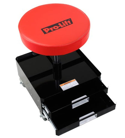 Pro-Lift C-3100 Grey Pneumatic Chair with Dual Tool Tray - 300 lb. Capacity, Pack of 1