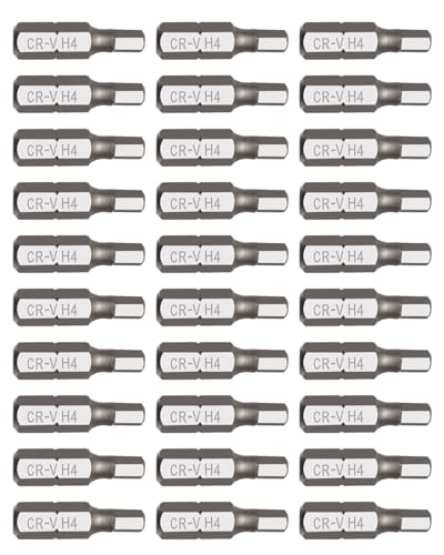 ROTATION 30-Piece H4 Bit Set, Impact Grade, 1/4-inch Hex Shank, Chrome Vanadium Steel - color: H4