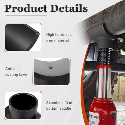 Bottle Jack Axle Adapter Lifting Saddle, Heavy Duty Steel Axle Cradle Compatible with 3", 4" Round Axles Tubes & Dana 60/70/80 Hydraulic Jack for RV, Truck, Trailer & Off-Road Use, 4 Inchs - size: 4 INCH