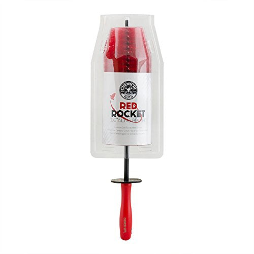 Chemical Guys Red Rocket Detailing Brush - Flexible Long-Reach Wheel and Rim Cleaning Tool for Cars, Trucks, SUVs, Motorcycles, and RVs - Safely Cleans Tight Spaces, Spokes, and Crevices - style: Red Rocket