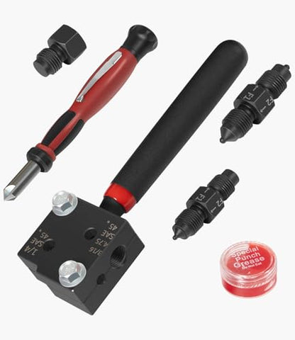 Low Profile Brake Flaring Tool Kit - Professional Single & Double Flare Tool for 3/16", 1/4", 4.75mm (3/16") Brake Lines - Fits Tight Spaces, Replaces Lisle 33260