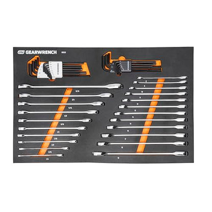 GEARWRENCH 44 Piece 90-Tooth SAE/Metric Ratcheting Wrench and Hex Key Set - 86528