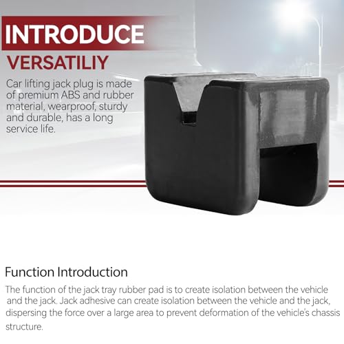Universal Axle Car Jack Stand Pad Rubber Slotted Guard Support Block Lifting Lift Frame Rail Pinch Protector Anti-Slip Floor Cushion - size: 6Ton & 4Pcs