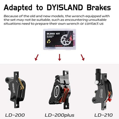 DYISALND Brake Bleed Kit for All Hydraulic Disc Brake Series Products，Including Mineral Brake Fluid and Installation Tools.