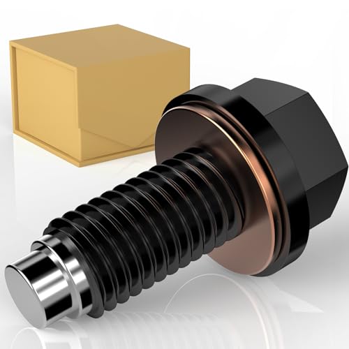 M12x1.75 Magnetic Aluminum Oil Drain Plug with 1 Pcs Copper Gasket Crush Washer Sump Drain Nut Bolt Oil Pan Bolt Anti Leakage Seal Replacement for Buick Chevrolet Cadillac GMC Ford Hummer - size: M12x1.75