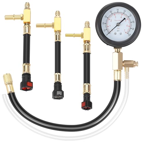 Hromee Fuel Pressure Test Kit 0-100PSI | 9.49,7.89,6.30 Fuel Line Fittings and Quick Connected Hose