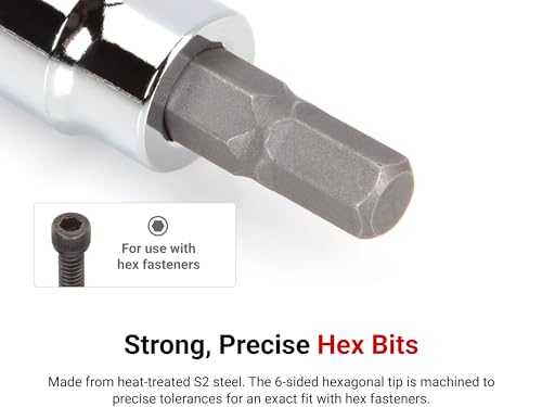 TEKTON Hex Bit Socket Set, 8-Piece | SHB91106 - color: Standard, size: 8-Piece (1/8-3/8 in.), style: Rail