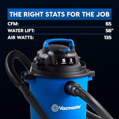 Vacmaster 5-Gallon* 3 Peak HP Wet/Dry Vacuum – VOC507PF 0101 - size: 5 Gallon