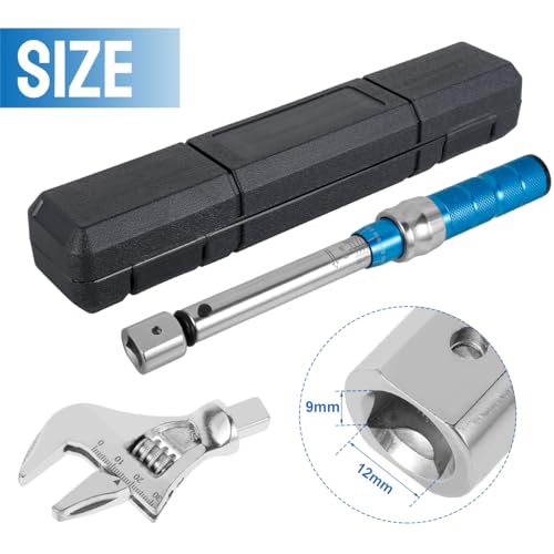 Digital Adjustable Torque Wrench 5-25 NM, 30mm Open-End Steel Torque Wrench, 9×12mm Interchangeable Head, Precision Hand Tool for Car Repair, Bicycle Maintenance, and Spanner Applications