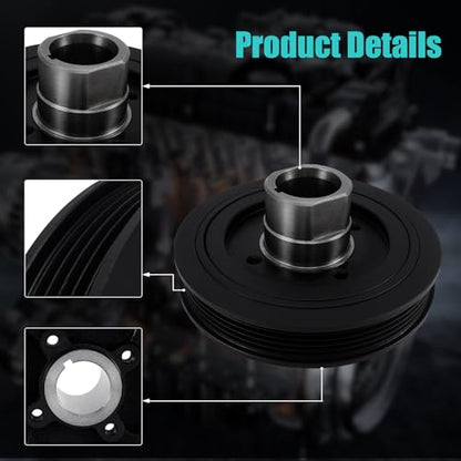 AULINK 594-141 1340875030 Harmonic Balancer Crankshaft Pulley 2.4L/2.7L L4 | For Toyota 4Runner 2.7L L4 1996-2000,T100 2.7L L4 1994-1998,Tacoma 2.4L/2.7L L4 1995-2004,Replaces 594141