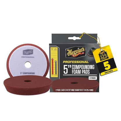 Meguiar's Professional 5" Compound Foam Pad, 2pk, 10/CV