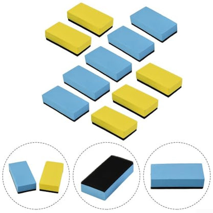 10-Pack Car Waxing Sponge Pads for Nano Ceramic Coating, Ultra-Thin Polishing Foam Applicators for Auto Detailing, 3.15x1.57 Inch