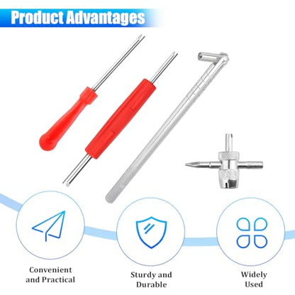 Bittwee 36PCS Car Tire Valve Stem Puller Installer Tools Kit, 4 Way Single Head Vehicle Wheel Valve Core Remover, Automotive Tire Core Removal Tool Set, Universal for SUV Sedan Truck
