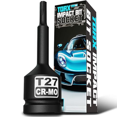 1/2" Drive T27 Torx Bit Socket, Star Bit Socket, CR-MO Steel, Motorcycle, Bicycle Machinery Repair - size: 1/2" T27 Deep