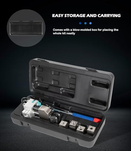 Yoursme Professional Vise-Mounted Brake Line Flaring Tool Kit 45 Degree Single Double Bubble Flares | for 304 Stainless Steel Copper Metal Tubing, Heavy Duty Bench Vise Flaring Tool for 3/16", 1/4", 5/16", 3/8", 4.75mm Lines