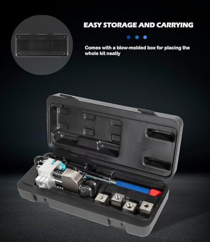 Yoursme Professional Vise-Mounted Brake Line Flaring Tool Kit 45 Degree Single Double Bubble Flares | for 304 Stainless Steel Copper Metal Tubing, Heavy Duty Bench Vise Flaring Tool for 3/16", 1/4", 5/16", 3/8", 4.75mm Lines