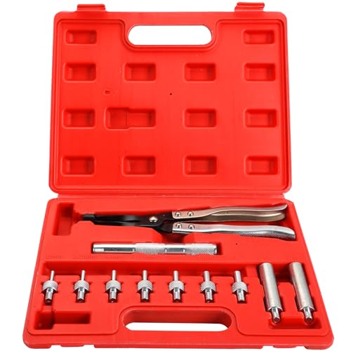 DASBET Valve Stem Seal Remover and Installer Valve Stem Seal Removal Tool Car Engine Repair Kit Set with Plier Driving Sockets, Drive Handle and Adapters