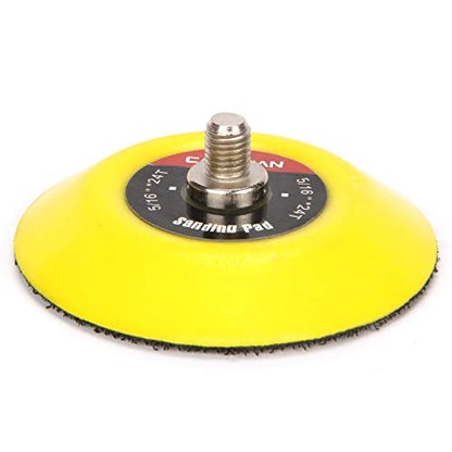 CASOMAN 3-Inch Dual-Action Hook & Loop Fastener Flexible Backing Plate 3"/ 75mm Polishing Pad with 5/16"-24 Threads, 4 PCS Set