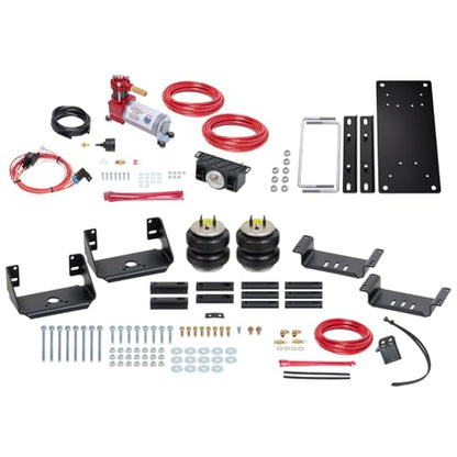 Firestone Airide Ride-Rite Rear Air Spring Kit with Air Command Dual Path Electric Analog Gauge Standard Compressor fits 1999-2026 F350 & 1999-2025 F450 Cab Chassis with 0" Lift | Decal - size: Dual Path (Analog Only)