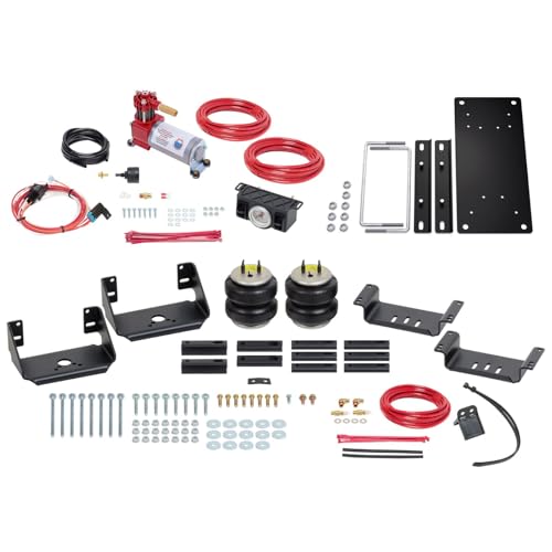 Firestone Airide Ride-Rite Rear Air Spring Kit with Air Command Dual Path Electric Analog Gauge Standard Compressor fits 1999-2026 F350 & 1999-2025 F450 Cab Chassis with 0" Lift | Decal - size: Dual Path (Analog Only)
