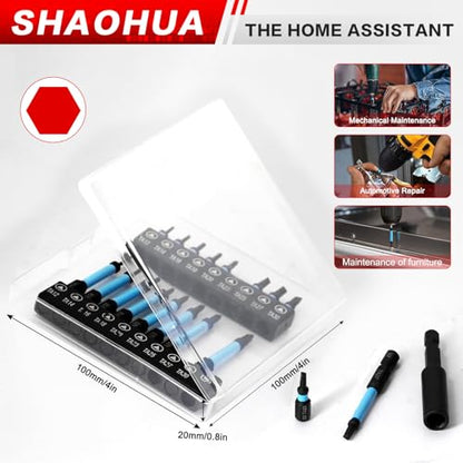 Triangle Screwdriver Bits, 19Pcs Triangle Head Screwdriver Bit Set, 25mm&60mm S2 Steel Magnetic Screwdriver Bits, 1/4" Hex-Shank Security Triangular Bits with Bit Extension Holder - style: B. Triangle Screwdriver Bits
