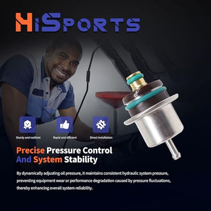 HiSport Fuel Injection Pressure Regulator PR317 Replacement for Ford Fiesta Ka Excursion Courier E-150 E-250 E350 E-450 E-550 F-150 F53 F-250 F-350 F-450 F-550 Windstar for Mercury Sable, 2.7 Bar - size: HSFPRPR317
