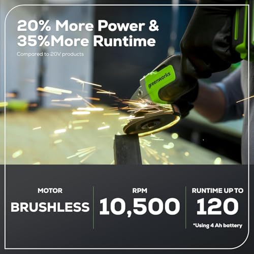 Greenworks 24V Brushless 3 pcs Cordless Power Tool Combo Kit, include Drill Driver, Angle Grinder, Impact Driver, 1 x 4Ah Batteries, 1 x 2Ah Batteries and 1× 2A Charger - size: 3PCS Combo Kits(Drill+Driver+Angle Grinder)