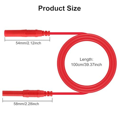 Meter Test Lead Extension Male to Female Connector Multimeter Test Lead 4mm Banana Plug to Jack Extensions Heavy Duty 14AWG Silicone Wires for Professional Electrical Testing - color: 1set male to female
