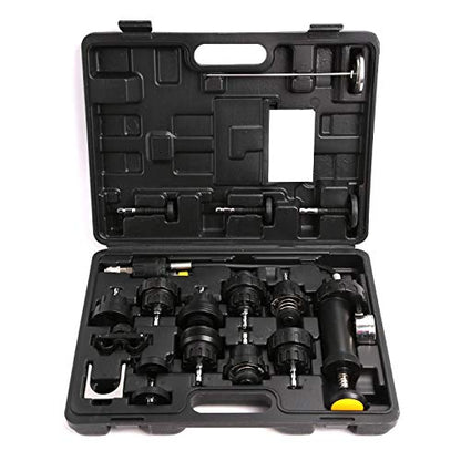 WINTOOLS 18pcs Auto Cooling System Radiator Cap Pressure Tester Kit Pump Gauge Adapters